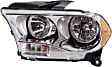 Driver and Passenger Side Headlights, with Bulbs, Halogen, For Model with Chrome Interior, CAPA Certified