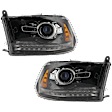 2014 Ram 2500 - Driver and Passenger Side Halogen Headlight, With bulb(s), For Models With Factory Projector Type s, OE Replacement