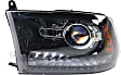 Driver and Passenger Side Headlights, with Bulbs, Halogen, Projector Type, Black Interior, CAPA Certified