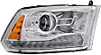2014 Ram 2500 - Driver and Passenger Side Halogen Headlight, With bulb(s),  For Models with LMC Code (Bi-Function  Projector s with Chrome Interior), OE Replacement, Crew Cab Pickup