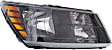 Driver and Passenger Side Headlights, with Bulbs, Halogen, with Black Trim, CAPA Certified