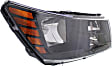 Driver and Passenger Side Headlights, with Bulbs, Halogen, with Black Trim, CAPA Certified