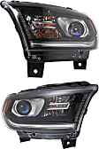 Driver and Passenger Side Headlights, with Bulbs, Halogen, without LED daytime running light