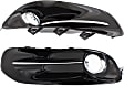Front, Driver and Passenger Side Fog Light Trims, Black, with Chrome Trim, CAPA CERTIFIED