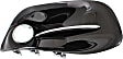 Front, Driver and Passenger Side Fog Light Trims, Black, with Chrome Trim, CAPA CERTIFIED