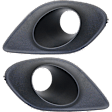 Front, Driver and Passenger Side Fog Light Trims, Textured Black, For Models with Hood Scoop