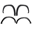 Front and Rear, Driver and Passenger Side Fender Flares, Textured Black, Front - Thermoplastic; Rear - Plastic, Front - Bolt-On