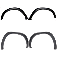 Front and Rear, Driver and Passenger Side Fender Flares, Primed, Front - Thermoplastic; Rear - Plastic, Front - Bolt-On