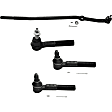 Front, Driver and Passenger Side, Outer, and At Pitman Arm Tie Rod End