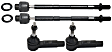 Front, Driver and Passenger Side, Inner and Outer Tie Rod Ends