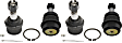 Front, Driver and Passenger Side, Upper and Lower Ball Joints, 4WD