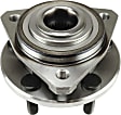 Front, Driver and Passenger Side Wheel Hub, 5 Lugs, With Bearing