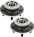 Front, Driver and Passenger Side Wheel Hub, 5 Lugs, With Bearing, RWD