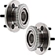 2-Wheel Set Front, Driver and Passenger Side Wheel Hubs, With Bearing, RWD, 4-Wheel ABS