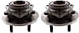 Front, Driver and Passenger Side Wheel Hub, 5 Lugs, With Bearing, Without Sensor