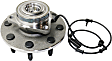 Front, Driver and Passenger Side Wheel Hub, 8 Lugs, With Bearing, With Sensor, RWD