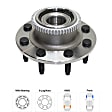 Front, Driver and Passenger Side Wheel Hub, 8 Lugs, With Bearing, RWD
