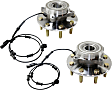 2-Wheel Set Front, Driver and Passenger Side Wheel Hubs, with Bearing, with Sensor, 4WD, 8 Stud Wheel