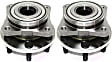 Front or Rear, Driver and Passenger Side Wheel Hub, 6 Lugs, With Bearing