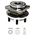 Front and Rear, Driver and Passenger Side Wheel Hub, 6 Lugs, With Bearing