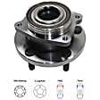 Front, Driver and Passenger Side Wheel Hub, 5 Lugs, With Bearing