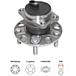Front and Rear, Driver and Passenger Side Wheel Hub, 5 Lugs, With Bearing, FWD