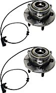 Front, Driver and Passenger Side Wheel Hub, 5 Lugs, With Bearing, With Sensor