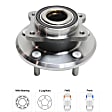 Front, Driver and Passenger Side Wheel Hub, 5 Lugs, With Bearing
