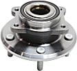 Front, Driver and Passenger Side Wheel Hub, 5 Lugs, With Bearing