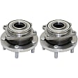 Front, Driver and Passenger Side Wheel Hub, 5 Lugs, With Bearing