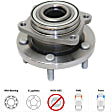 Front, Driver and Passenger Side Wheel Hub, 5 Lugs, With Bearing