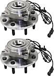 2-Wheel Set Front, Driver and Passenger Side Wheel Hubs, With Bearing, With Sensor, Non-metallic heat sleeve next to sensor