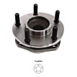 Rear, Driver and Passenger Side Wheel Hub, 5 Lugs, With Bearing