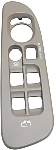 Front, Driver and Passenger Side Window Switch Bezels, Gray, Plastic