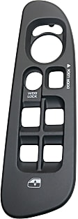 Front, Driver and Passenger Side Window Switch Bezels, Black, with Quad Cab