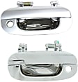 Front, Driver and Passenger Side Chrome Exterior Door Handle, With Key Hole