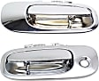 Front, Driver and Passenger Side Exterior Door Handles, Chrome, Driver Side - With Key Hole; Passenger Side - Without Key Hole
