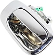 Front, Driver and Passenger Side Exterior Door Handles, Chrome, Driver Side - With Key Hole; Passenger Side - Without Key Hole