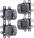 Front and Rear, Driver and Passenger Side Interior Door Handles, Black, Without Door Lock Hole