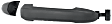 Front, Driver and Passenger Side Textured Black Exterior Door Handle, Without Key Hole