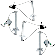 Front and Rear, Driver and Passenger Side Window Regulators, Power, With Motor