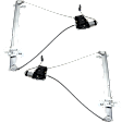 Front, Driver and Passenger Side Window Regulators, Power, With Motor