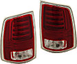 Driver and Passenger Side Tail Lights, with Bulbs, LED, Clear and Red Lens, Chrome Interior, Premium Type, CAPA CERTIFIED