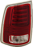 Driver and Passenger Side Tail Lights, with Bulbs, LED, Clear and Red Lens, Chrome Interior, Premium Type, CAPA CERTIFIED