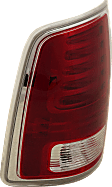 Driver and Passenger Side Tail Lights, with Bulbs, LED, Clear and Red Lens, Chrome Interior, Premium Type, CAPA CERTIFIED