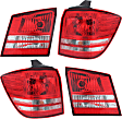 Driver and Passenger Side, Inner and Outer Tail Lights, with Bulbs, Halogen, with Turn Signal Light Bulb, Mounts On Liftgate