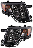 Driver and Passenger Side Headlights, with Bulbs, Halogen, Sport Utility, CAPA Certified