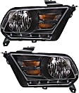 Driver and Passenger Side Headlights, with Bulbs, Halogen, Convertible/Coupe, CAPA Certified