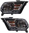 2010 Ford Mustang - Driver and Passenger Side Halogen Headlight, With bulb(s), OE Replacement, Coupe