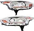 Driver and Passenger Side Headlights, with Bulbs, Halogen, Production Date To March 13 2014, CAPA Certified